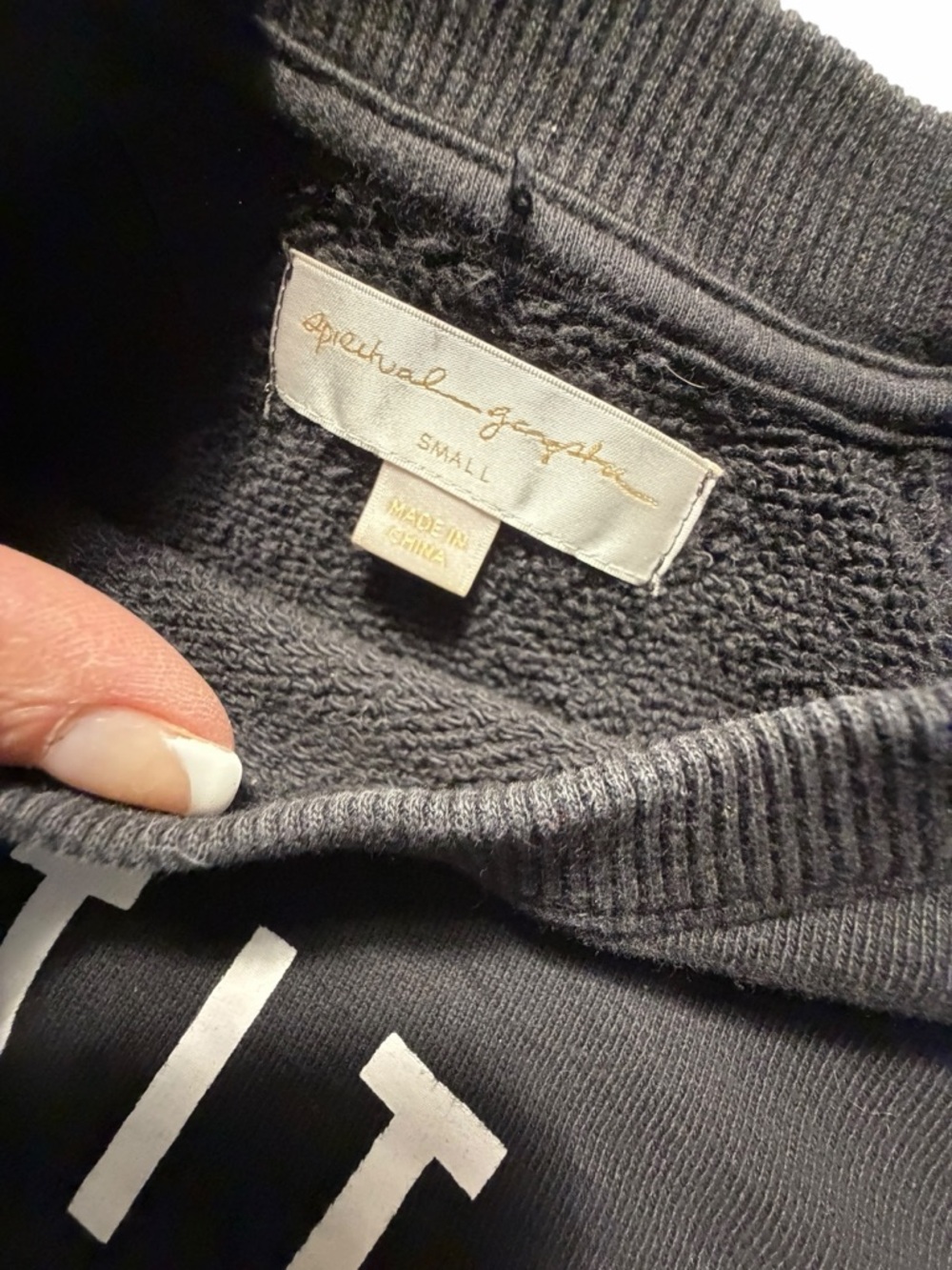 Spiritual Gangster "Gratitude Is So Gangster" Black Crewneck Sweatshirt Sz Small - Picture 9 of 11